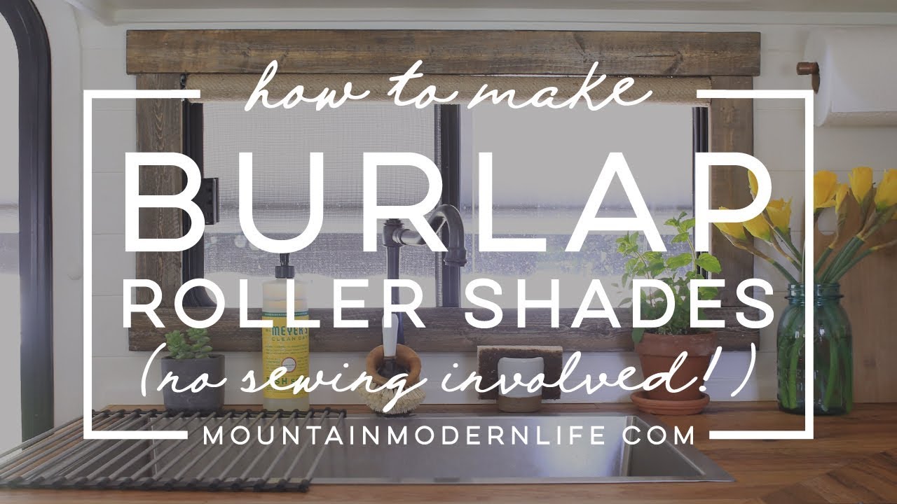 How To Make Burlap Roller Shades No Sew Diy Window Shades Roller Shades Diy Roller Shades