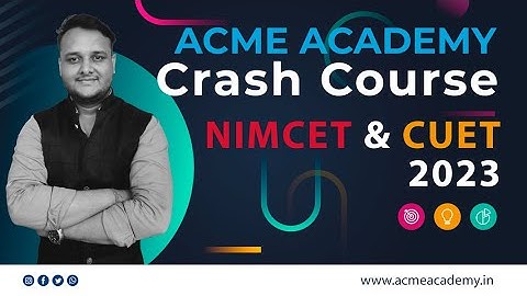 Crash Course | NIMCET & CUET 2023 | For Sure Selection Join ACME Crash Course. #nimcet #mca #cuet