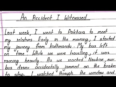 write an essay on accident you witnessed