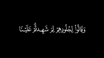﴿وقالوا لجلودهم لم شهدتم علينا  ﴾ 🍁كرومات قرآن كريم شاشة سوداء🍁 القارئ اسلام صبحي   🍁 سورة فصلت