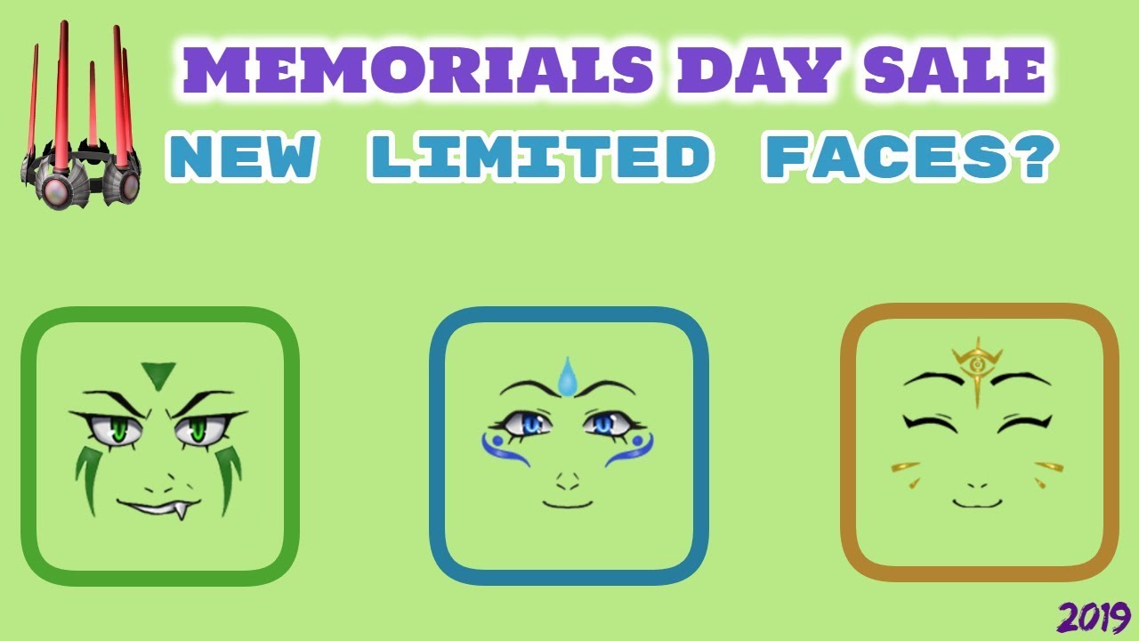 New Limited Faces Roblox Memorial Day 2019 Youtube - new roblox faces arent limited should you buy will get go