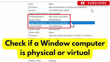 Check if a Windows computer is physical or virtual machine