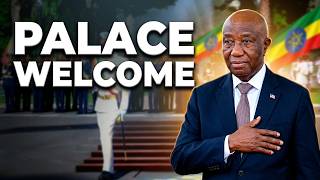 Liberia's President Boakai receives ceremonial welcome at Ethiopia's National Palace