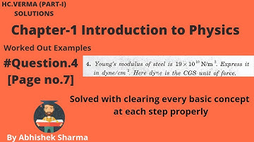 Question no.4(Worked Out Examples) || Ch-1(Introduction to Physics) || HC VERMA|| By Abhishek Sharma