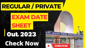 ccsu private exam date sheet 2023 | ccsu exam update today | ccsu exam date sheet 2023