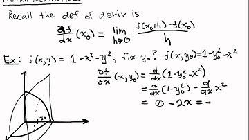 Multivariable Differentiation Lecture 1 Part 1: Partial Derivatives