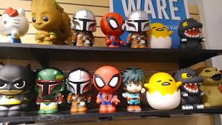 Coin Banks of Various Cartoon Characters, For Sale at FYE in the Greece Ridge Mall on West Ridge Roa Coin Banks of Various Cartoon Characters, For Sale at FYE in the Greece Ridge Mall on West Ridge Roa
