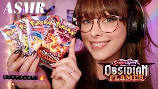 ASMR 🔥 Obsidian Flames Pokemon TCG Booster Box Opening!~ Whispers, Tapping & Crinkles!