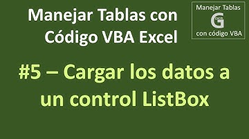 Cargar los datos a un ListBox  | Manejar Tablas (ListObject) con código VBA Excel (5)