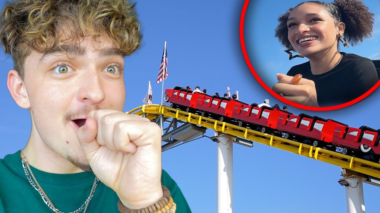 HER FIRST TIME ON A ROLLER COASTER!!