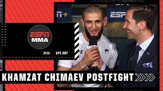 Khamzat Chimaev recaps dominant win vs. Li Jingliang at #UFC267 | ESPN MMA