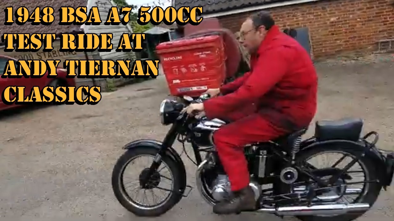 1948 BSA A7 500cc at Andy Tiernan Classics #09577BSA - YouTube