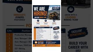 🔥 Coal Mining Jobs | Production Manager, GET Mining, DET Supervisor Hiring ⚡ #CoalMiningJobs