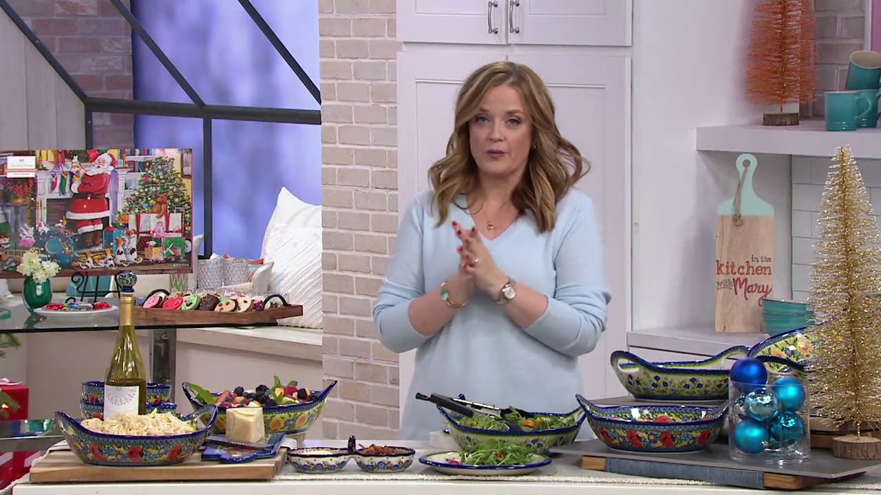 Lidia's Polish Pottery Hand-Painted Large Pasta Bowl on QVC