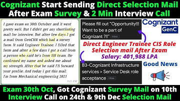 Big Update Cognizant GenC Started Sending Direct CIS Role Selection Mail After Exam & Survey for all