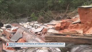 Neighborhood trapped in aftermath of hurricane Sally