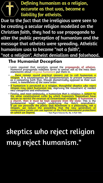 Humanist propaganda to reframe it as not a religion #shorts