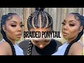 Sleek Ponytail with Braiding Hair| #stayhome #Withme