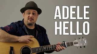 Adele Hello Acoustic Guitar Lesson + Tutorial chords