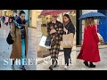 Rainy Street Style under Umbrella ☔What to wear when it&#39;s Raining🍁 Romantic Verona #streetstyle
