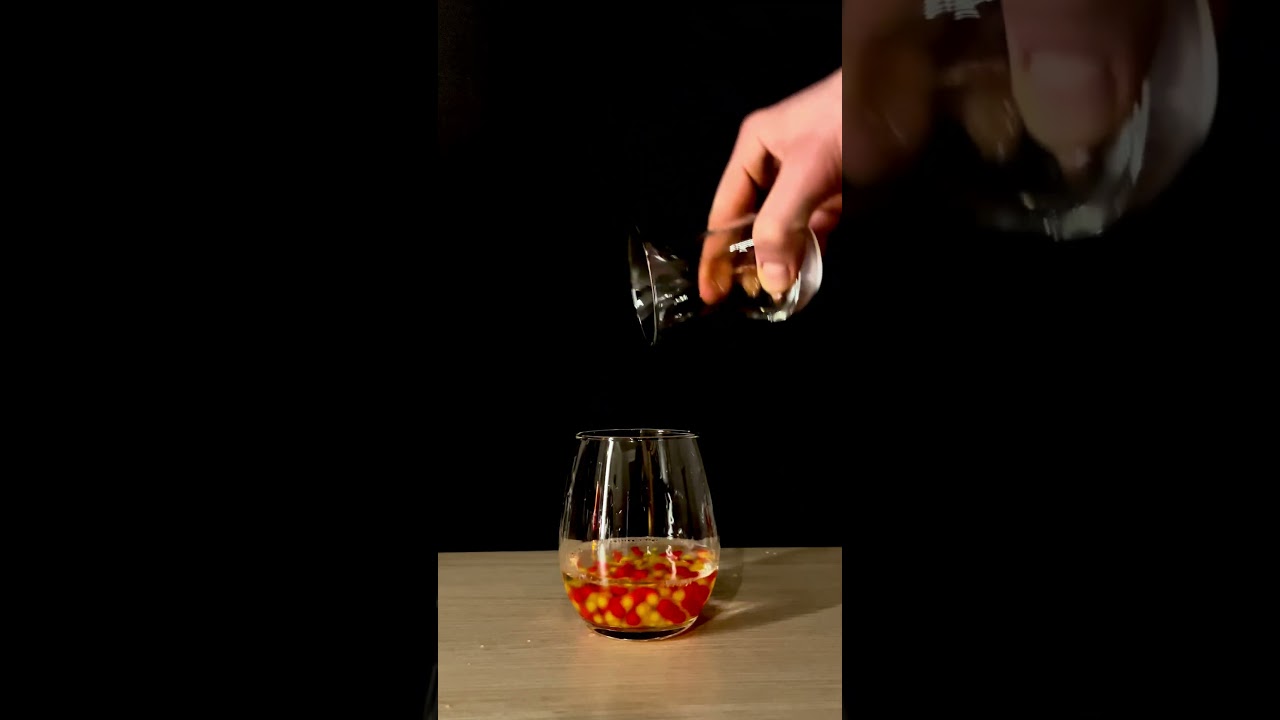 Water Pouring with Colored Orbeez into Lemonade Glass – Satisfying ASMR