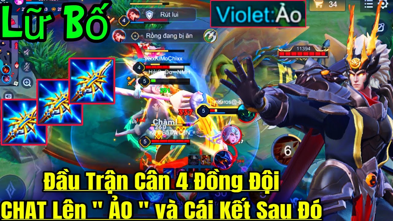 Lữ Bố Liên Quân Mùa 2024-S4 || Trang Bị và Bảng Ngọc Mạnh Nhất Đầu Trận Cân 4 Đồng Đội CHAT Ảo  Và ?