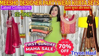 Meesho Wedding/Partywear Kurti/Kurta Set Haul🥰Anarkali Set/Sharara Set  MEESHO MAHA SALE #meesho