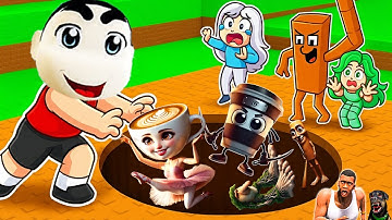 SHINCHAN NOOB VS PRO VS HACKER IN PUSH A BRAINROT ROBLOX with franklin & chop | Dream Squad Op