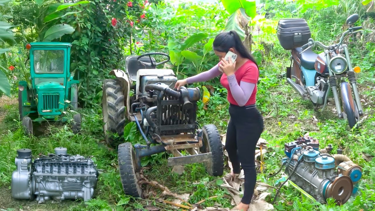 Mechanical Girl: Repair and Restarting a Tractor Left in Garden for 30 Years, Will It Start Again