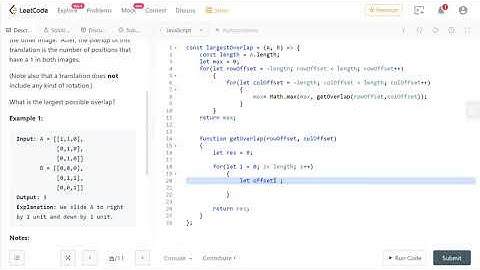 LeetCode 835. [Medium] Image Overlap