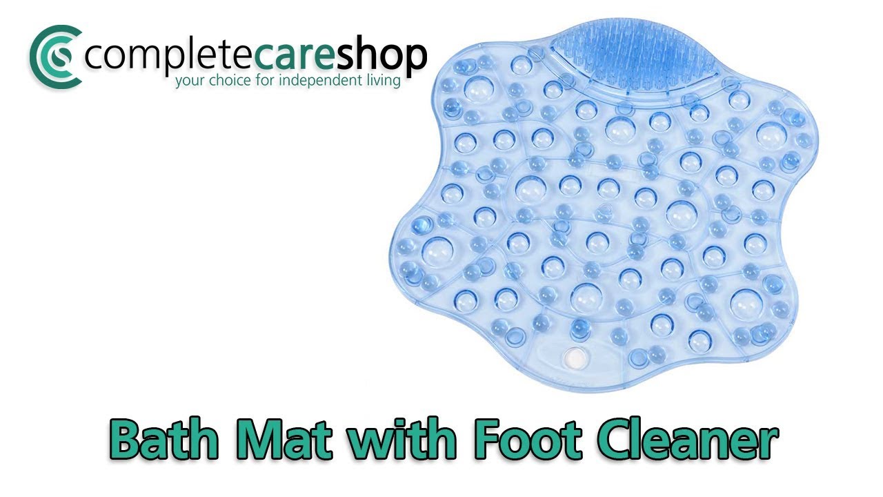 Bath Mat with Foot Cleaner Clean Your Feet Without Bending YouTube
