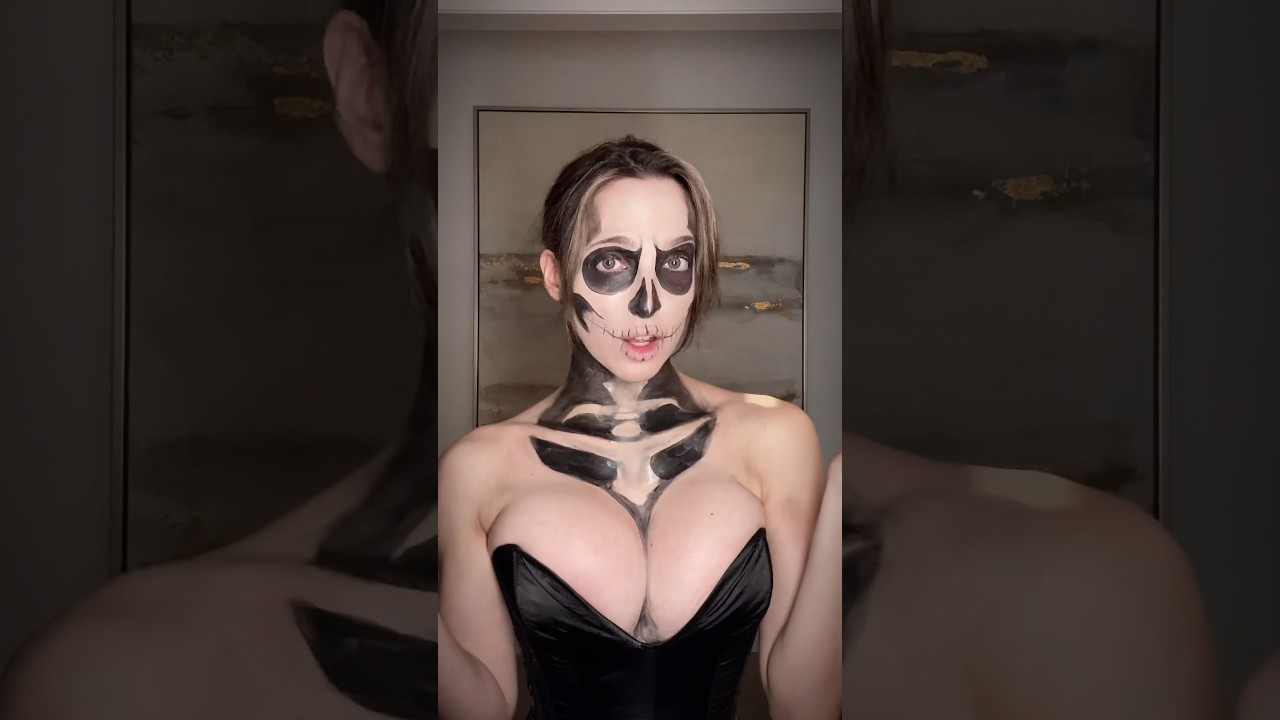 TRUST THE PROCESS: skull makeup 💀🖤 #halloween #halloweencostume #skullmakeup