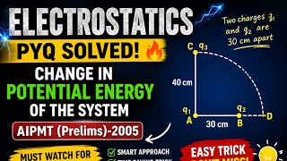 Electrostatics PYQ Trick 🔥 Change in Potential Energy | AIPMT 2005 Physics Question Explained