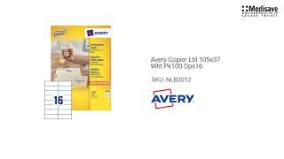 Avery Copier Lbl 105x37 Wht Pk100 Dps16 NLB2012