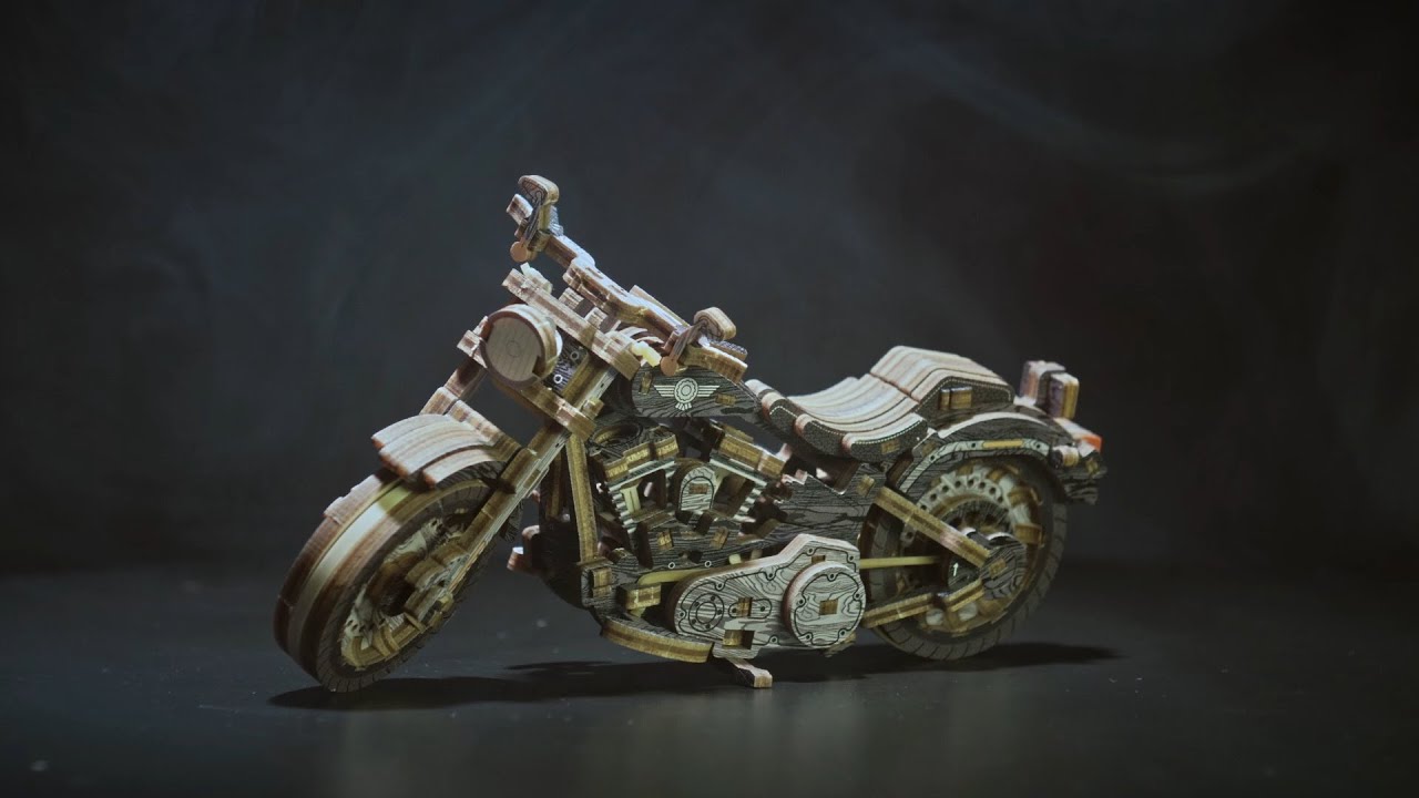3D Wooden Motorbike Puzzle - Cruiser V-Twin Limited Edition
