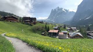Wonderful 🇨🇭 GRINDELWALD Switzerland Landscape in the Alpine Village, ASMR 4K