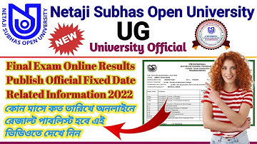 NSOU UG Online Final Exam Result Release Date Official Information 2022