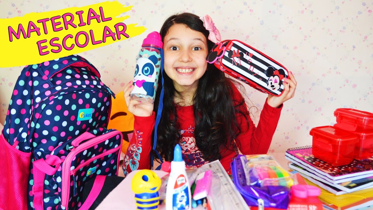 MEU MATERIAL ESCOLAR 2017 - Organizando Mochila, Lancheira e Estojo
