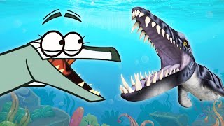 PLESIOSAURUS Vs CROCODILE | UNDERWATER Dinosaur | Cartoon for Kids | Dinosaur Facts | I'm A Dinosaur