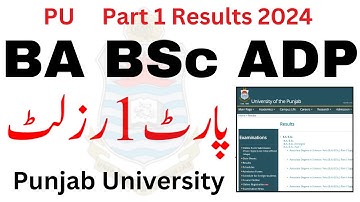 BA BSc ADP Part 1 Annual 2024 Results 2024 PU | 3rd Year ADP Results 2024 PU | BA BSc ADP Result PU