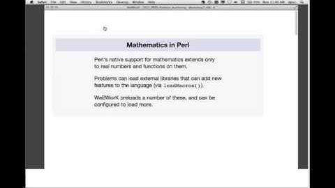 WeBWorK Problem Authoring   MathObjects   Managing Mathematics   AM 1