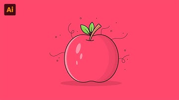 Adobe Illustrator Tutorial - How to Draw Flat Apple Vector Illustrator