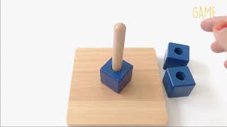 Montessori - Cubes On Vertical Dowel