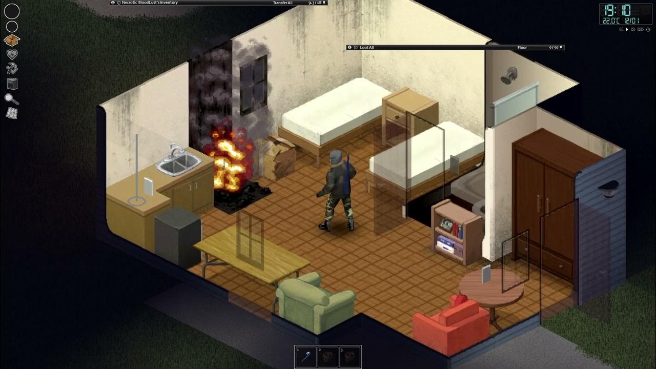 Starting a fire with a microwave in Project Zomboid YouTube