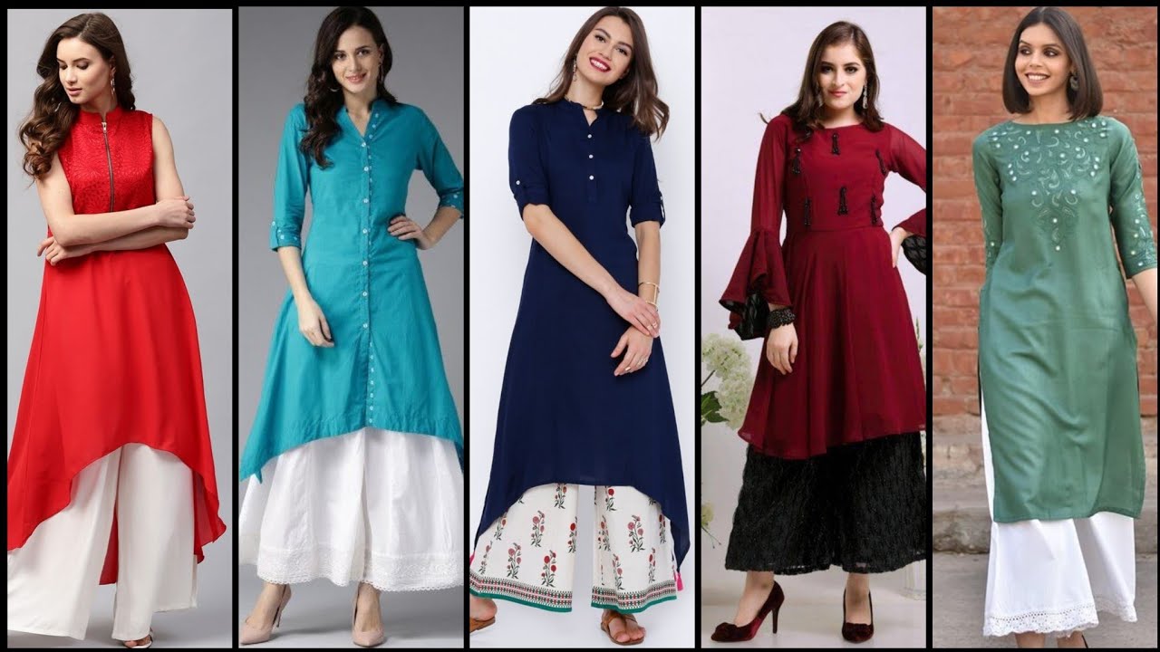 Top 50 Designer Casual Simple Kurta Plaazo Dress Design Collection 2019 ...