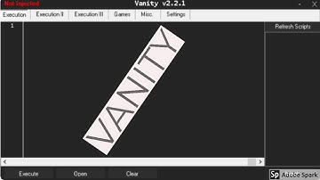Working roblox Exploit -  Vanity 2.2.1 (Loadstrings, Game Scripts, Guis)
