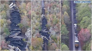 Csx Train Derails, Sending 15 Coal Cars, 2 Locomotives Off Tracks Into Wetlands In New Kent