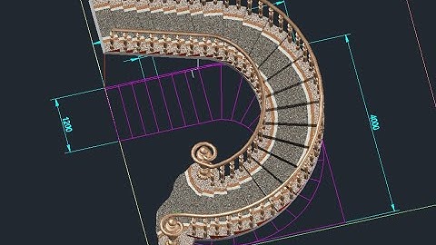 VẼ CẦU THANG LƯỢN TRONG AUTOCAD 3D - CASTINGS DE DRAGON DANS AUTOCAD 3D