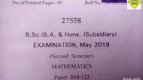 🌹🌹crsu B. Sc. 2nd sem vector calculus paper of May 2019