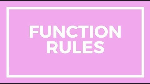 Chapter 8, Lesson 2 - Function Rules